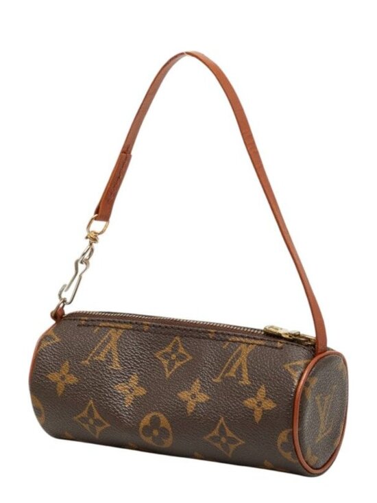 Louis Vuitton Monogram Papillon Handbag Pouch Brown Leather - Picture 2 of 7